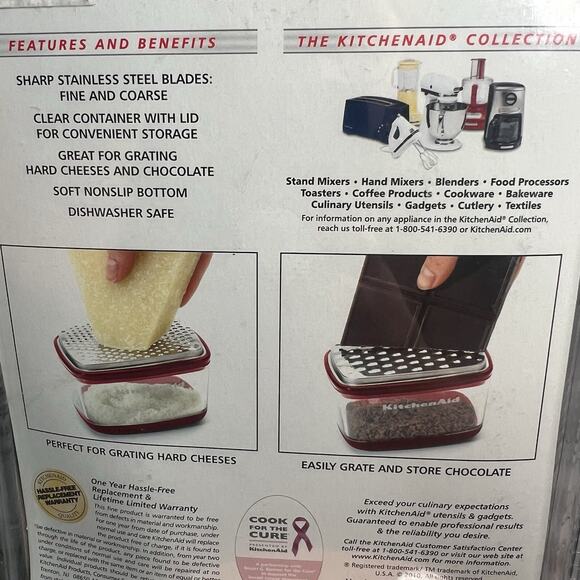KitchenAid Cup Grater Orange Fine And Course Blades NEW Kitchen Aid - Picture 4 of 5